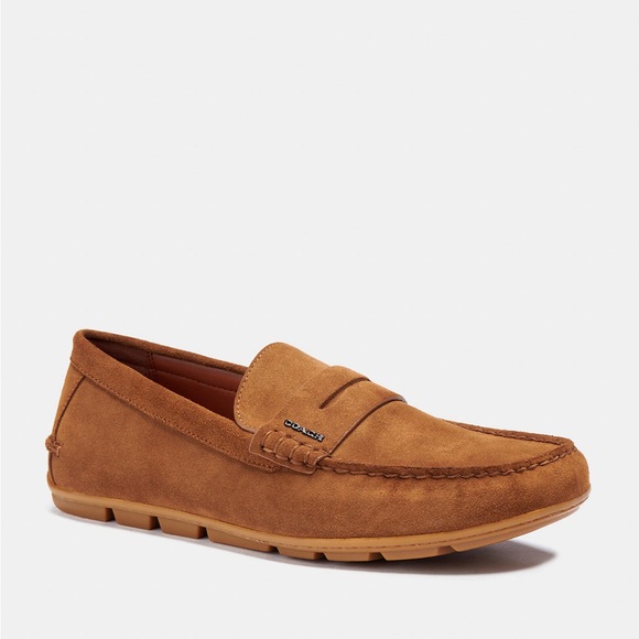 Coach Men Size 11.5 Mott Driver Loafers Raw Umber - Picture 2 of 6